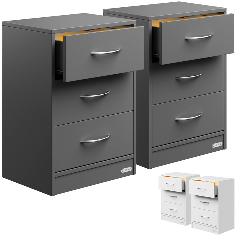 Rufes 28 cm W Bedside Table, Anthracite