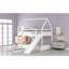 Lit simple superposé avec glissade et échelle, blanc-1038816324