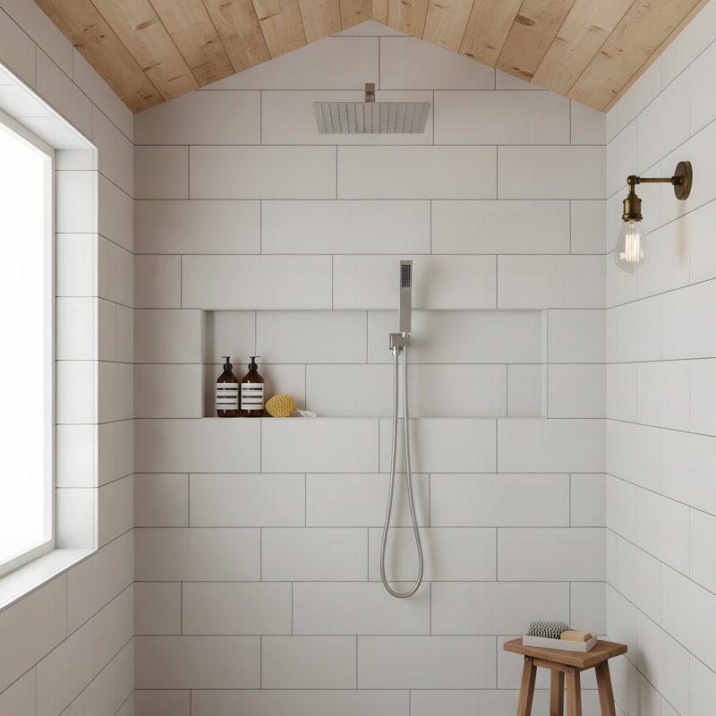 Pomme de douche à pluie carrée 10 pouces avec pomme de douche à main (sans valve de contrôle)