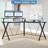 L-Shaped Metal Base Computer Desk