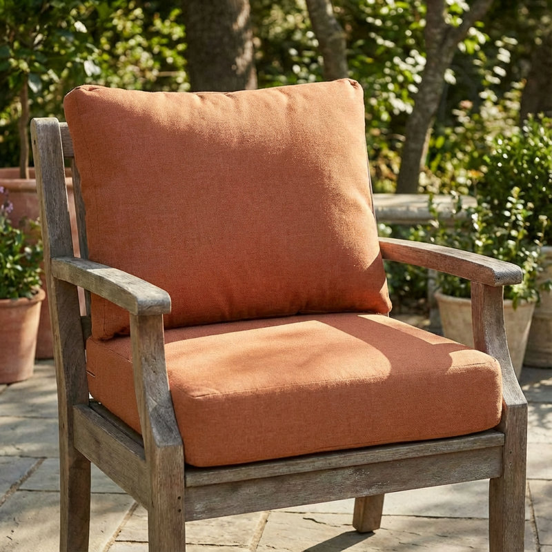Ensemble de coussins pour fauteuil club Ishaan, Orange