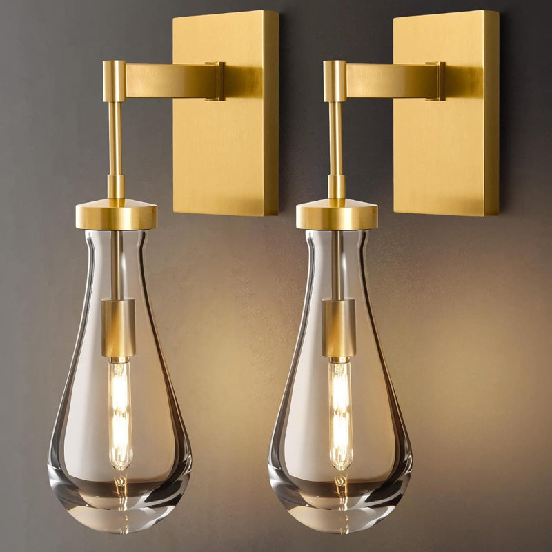 Ensemble de 2 appliques murales en cristal Raindrop