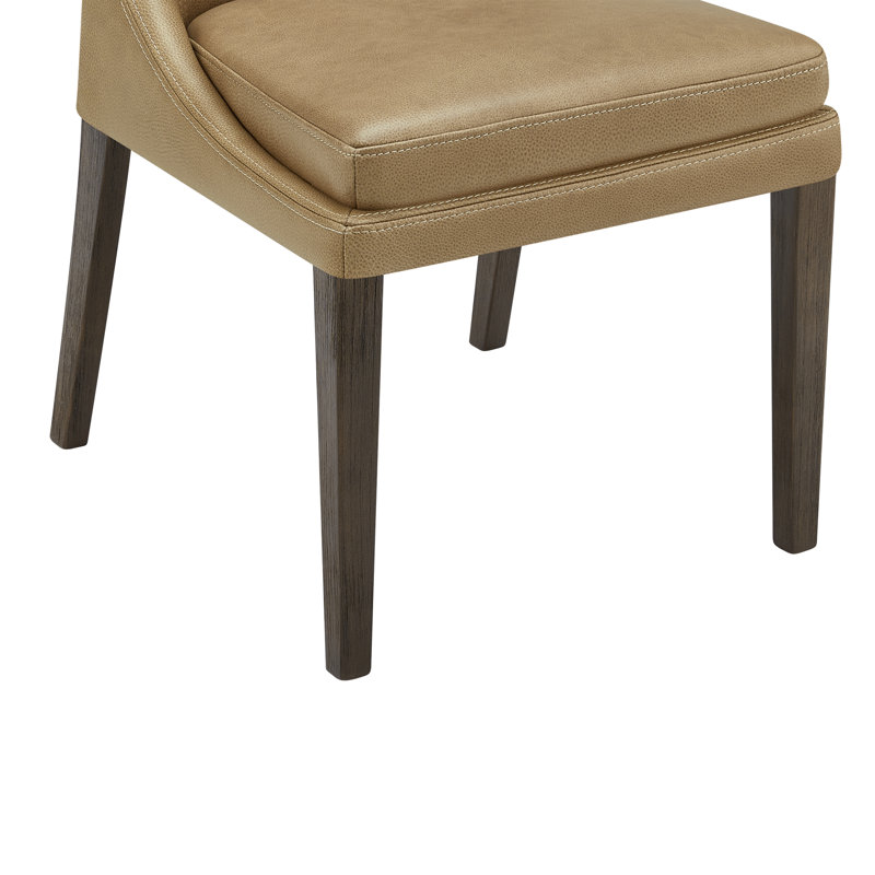 Chaise d'appoint en cuir Niara, Cuir véritable brun