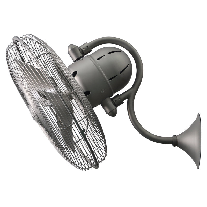 Ventilateur mural oscillant 14,5 "Matthews Fan Company, Finition en nickel brossé