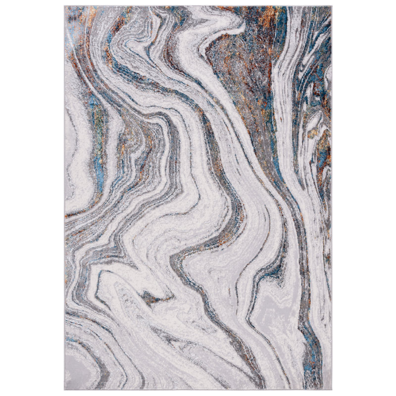 Tapis gris / bleu Alohi 211, Rectangle 9 pi x 12 pi