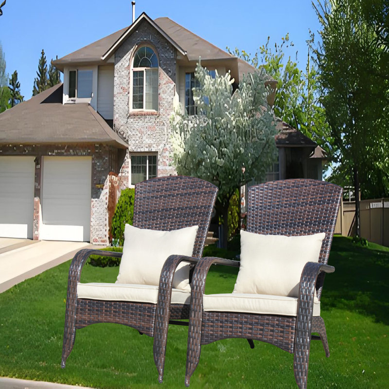 Chaise de patio avec coussins (coussin), Blanc