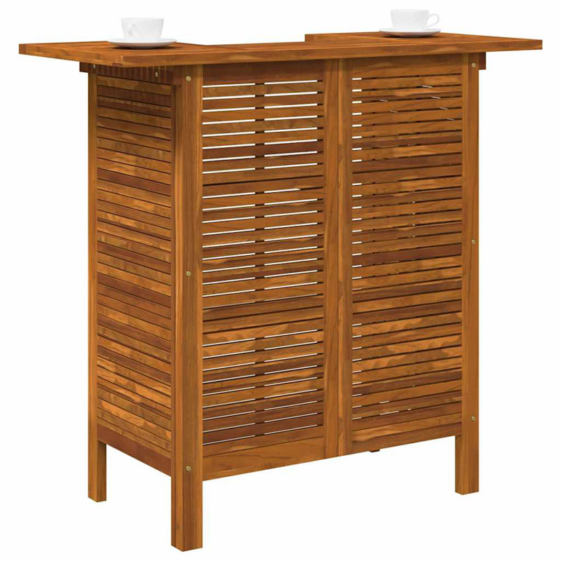 Ameriyah vidaXL Outdoor Bar Table, Outdoor Pub Table with 2 Shelves, Solid Acacia Wood, 43.3"x19.7''x 41.3"
