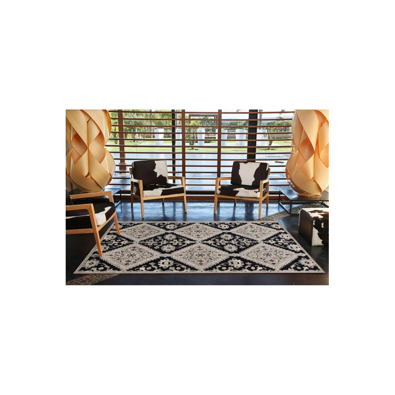 Tapis à motif géométrique, Tapis de couloir 2 pi 6 po x 9 pi 11 po