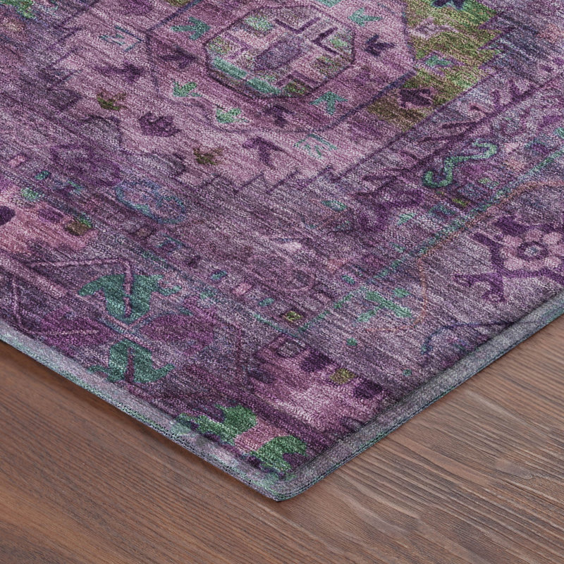 Premium Machine Washable Mayfield AMF2228 Panel Rug, 8' x 10', Purple