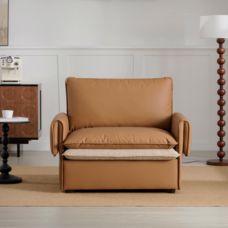 Fauteuil d'appoint simple de style moderne, Orange