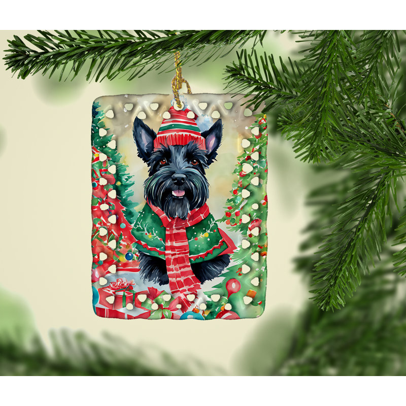 Ornement en porcelaine de Noël Scottish Terrier, Scottish Terrier 3634