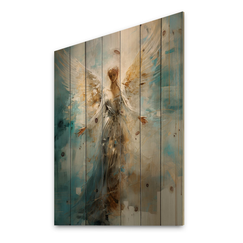 Peters - impression spirituelle sur bois de pin naturel, H 32 po x l 24 po