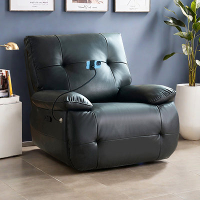 Quanetta Modern Faux Leather Multi-Functional Recliner