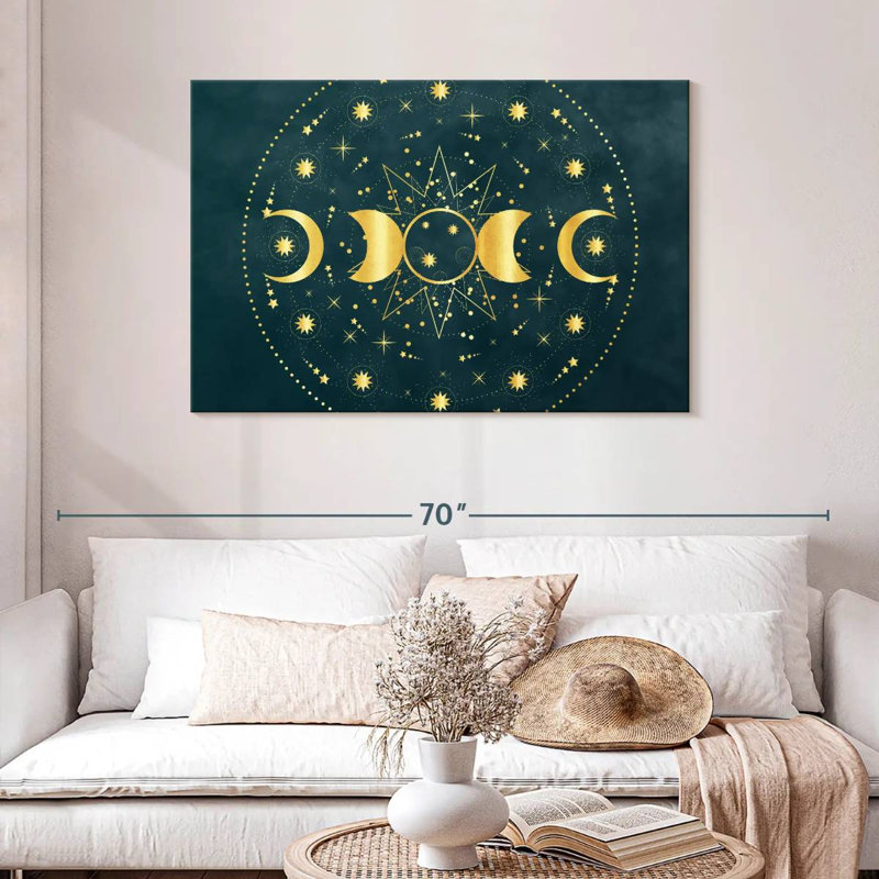 Adella, soleil, lune et étoiles, H 30 po x l 45 po