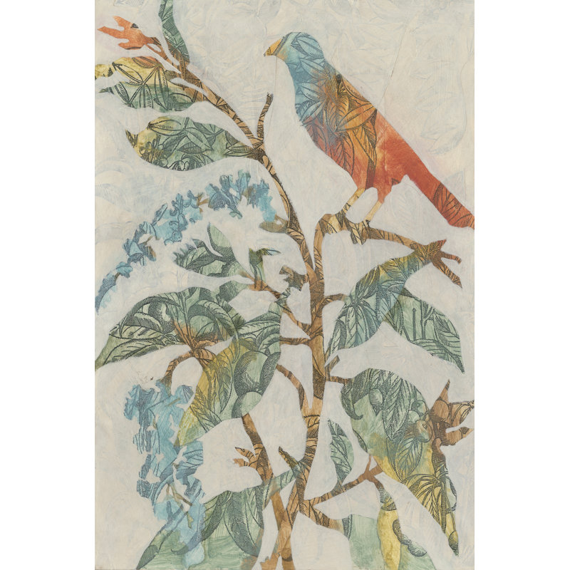 Aviaire Collage II, H 36 po x l 24 po x P 1,25 po