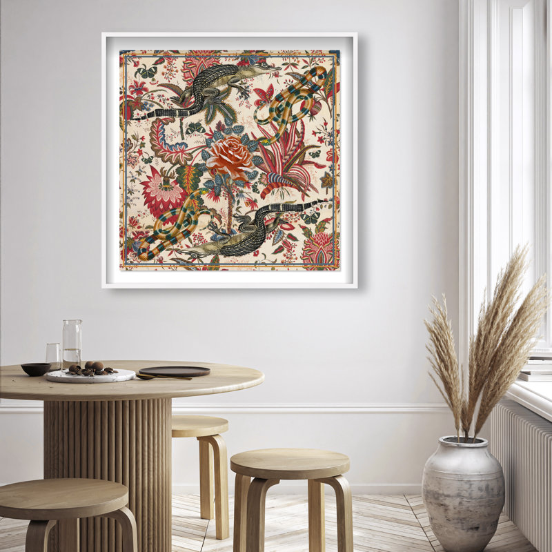 Timeless Alligator Canvas Animals Print by Oliver Gal, 17.5"H x 17.5"W, Natural Oak Frame