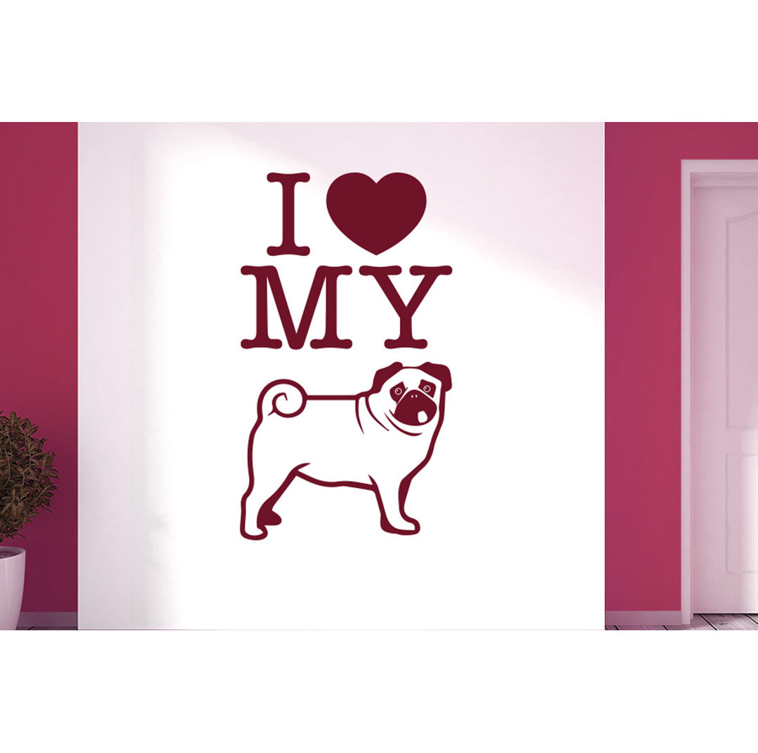 I Love My Dog Wall Sticker