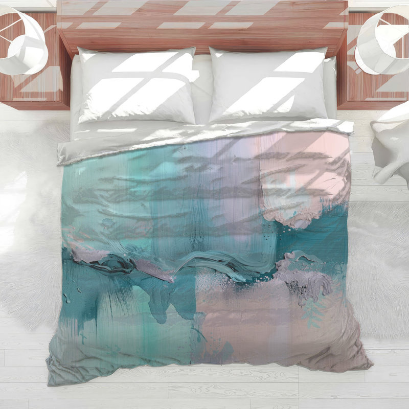 Édredon bleu et rose, Grand lit