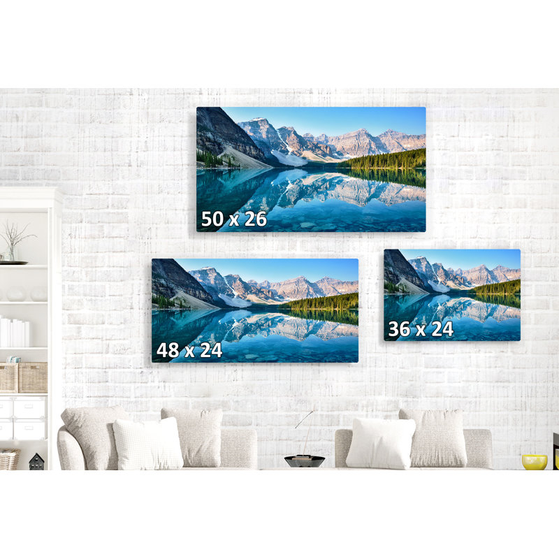 " Mountains, River, Snow, Reflection ", 48" H x 24" W x 1.5" D