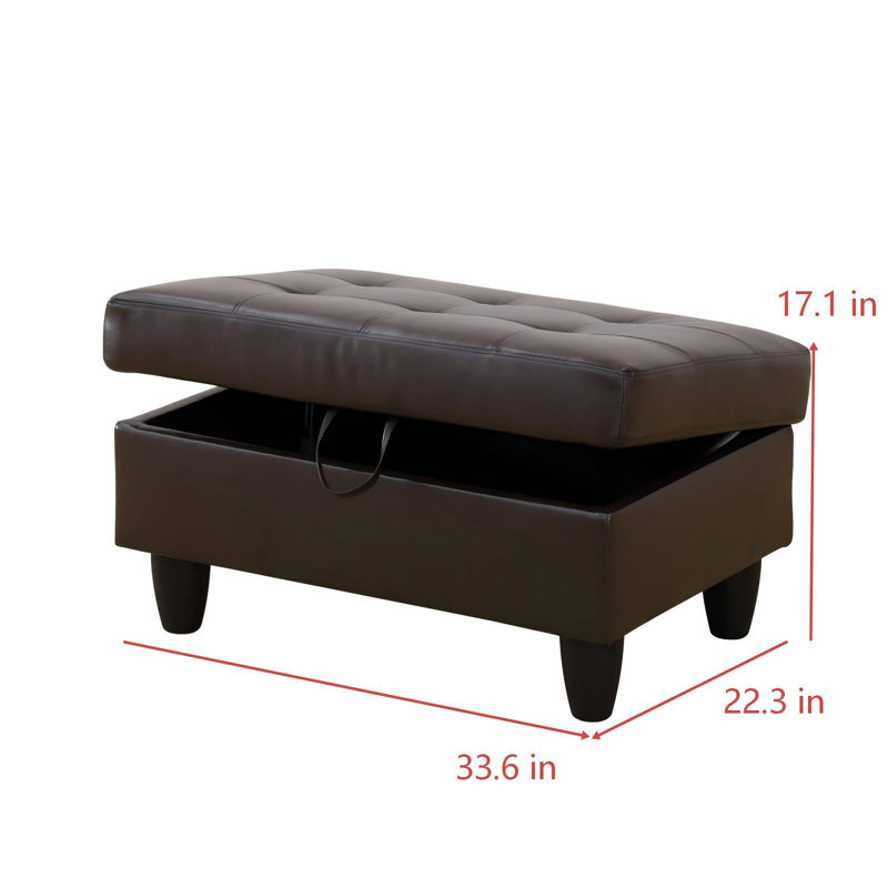 Repose-pieds indépendant avec repose-pieds avec rangement, repose-pieds en similicuir respirant avec cadre en bois massif, repose-pieds en éponge à haute élasticité