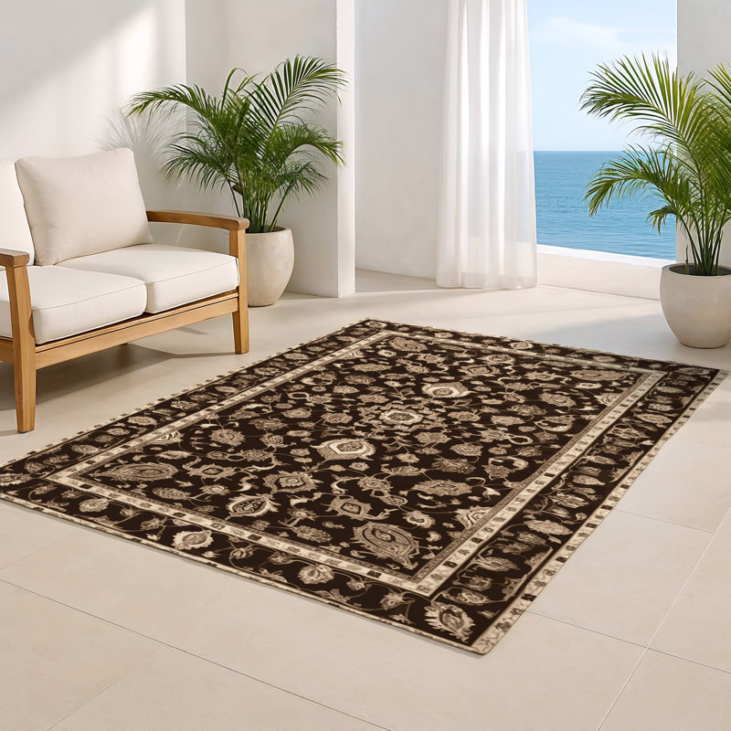 Tapis noir intérieur et extérieur Tabriz, Rectangulaire 8 pi x 10 pi