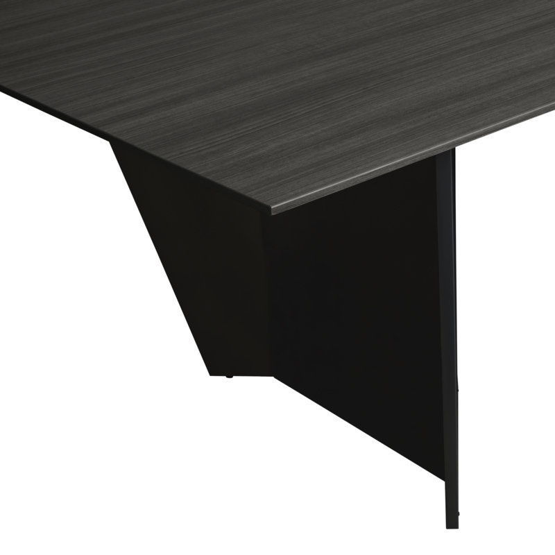 Table de conférence de 144 po avec œillets Elleny - gris cendré / noir, Gris / Noir, H 29 po x L 48 po x l 144 po