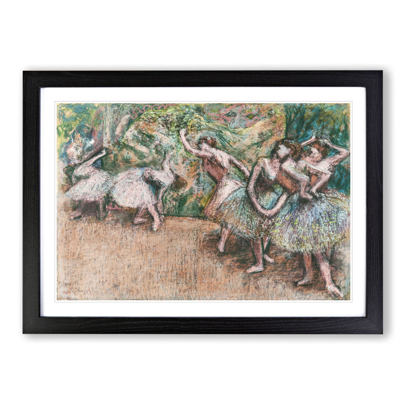 Ballet Scene by Edgar Degas - Picture Frame Painting, Black Framed, 48cm H x 65cm W x 2cm D
