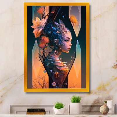 «Alien Face with Flowers 2 Hexagon», reproduction sur toile
