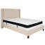 Lit plateforme tapissier capitonné Aluino avec matelas à ressorts ensachés en mousse viscoélastique-262001768-262001769