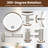 Wall Mounted 8" LED Makeup Mirror With Magnification, 3 Alexusia Led Lights Makeup Mirror-1256548592