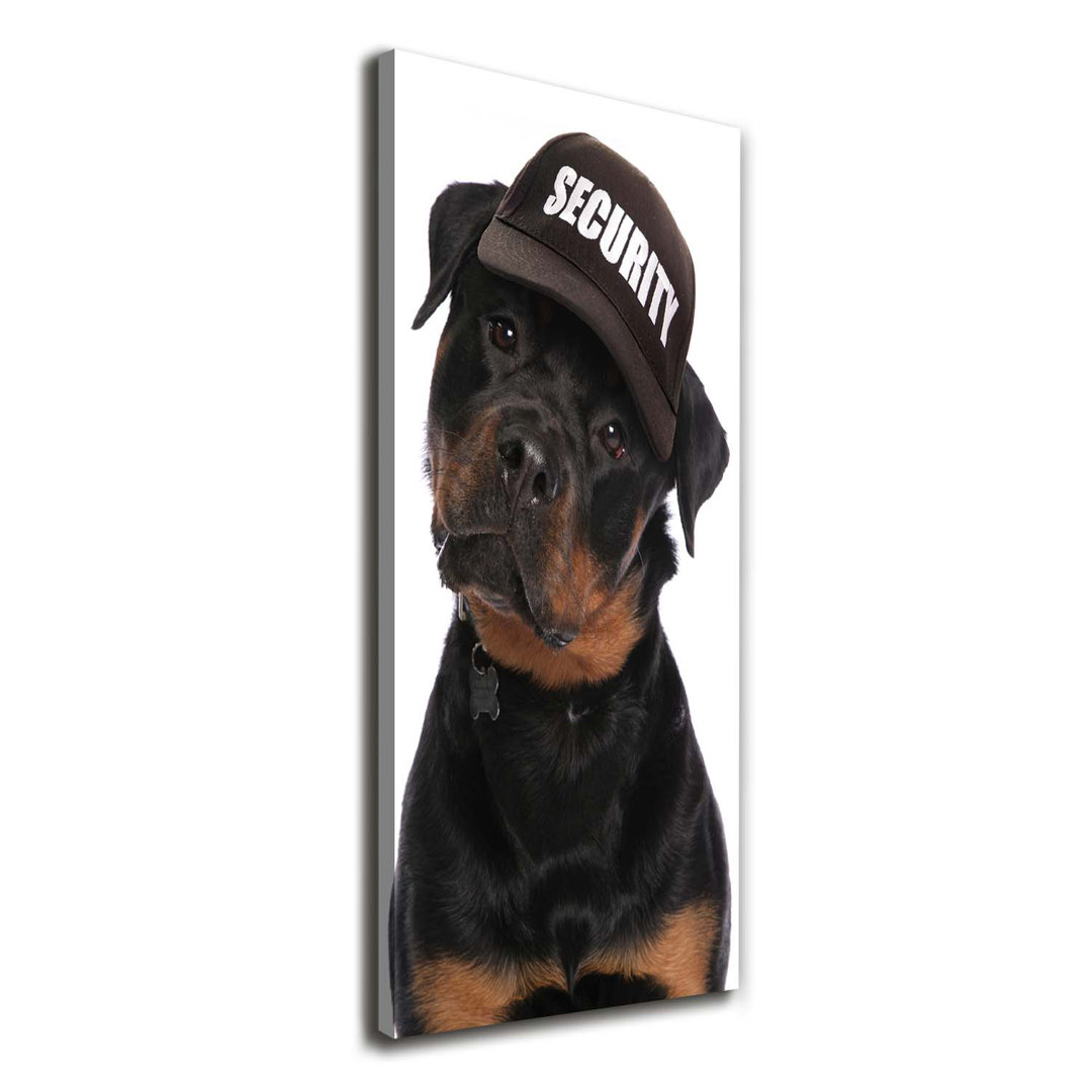 Rottweiler mit Hut - Kunstdrucke auf Leinwand - Wrapped Canvas