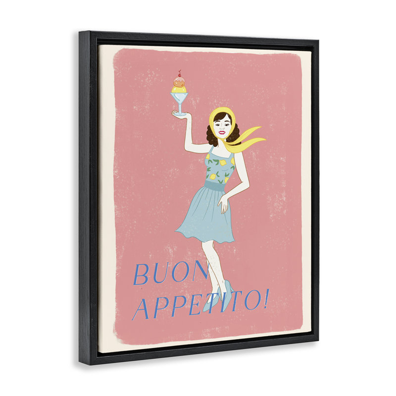 Cadre flottant Buon Appetito, affiche italienne rétro, design par Rachel Nieman, H 31 po x l 25 po