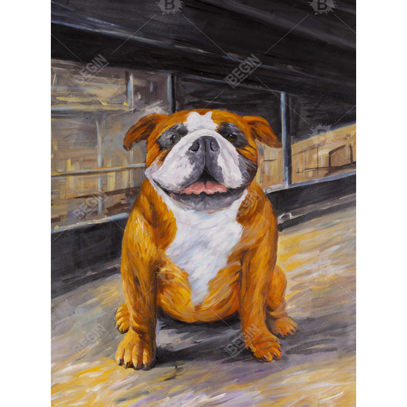 Housse de couette Sourire bouledogue - Décor de chambre pour animaux de compagnie