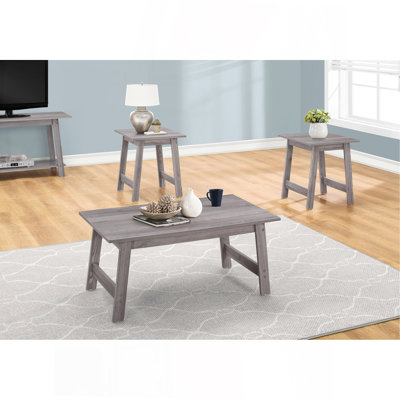 Ensemble de table, ensemble de 3 pièces, café, bout, côté, accent, salon, stratifié brun, transitionnel