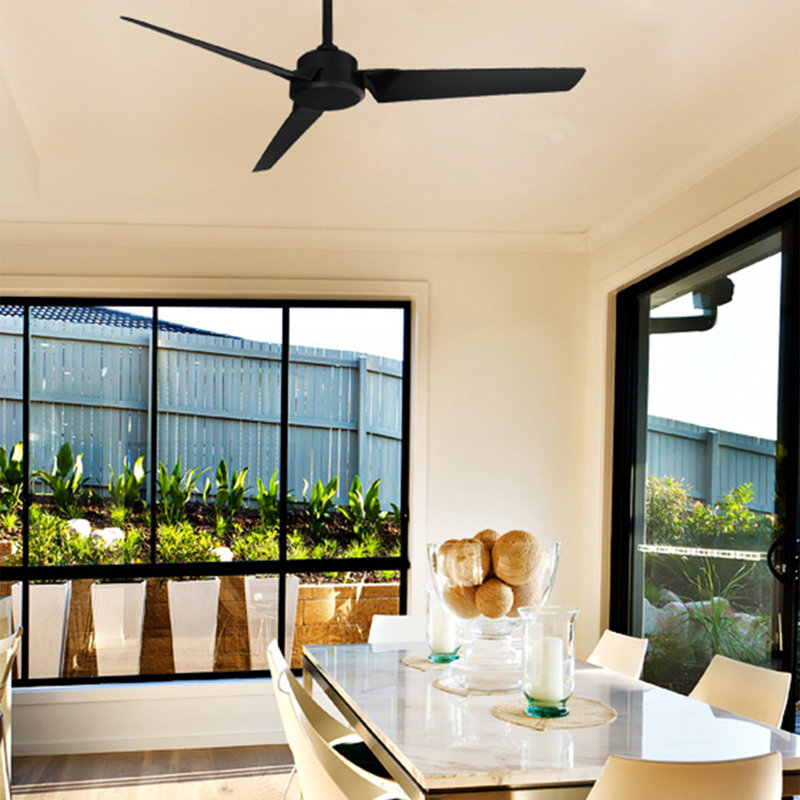 Roboto 3 - Blade Indoor/Outdoor Smart Ceiling Fan with Remote Control Included, Works With Alexa and iOS / Android App, 62"