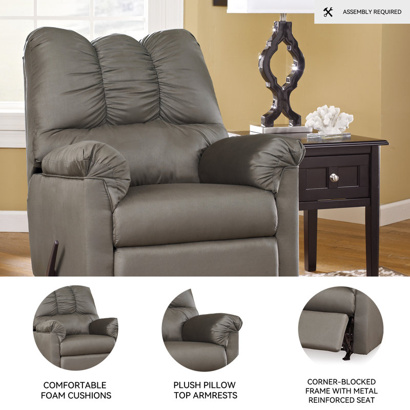 Darcy Upholstered Recliner, Cobblestone Polyester Blend