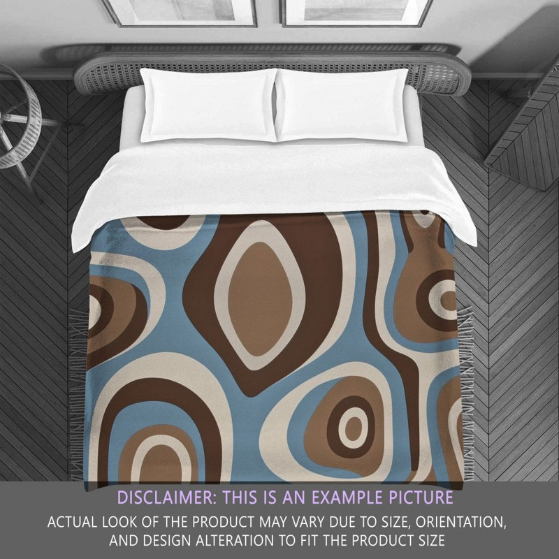 Funky Bedding, King Comforter, Blue/Brown Abstract