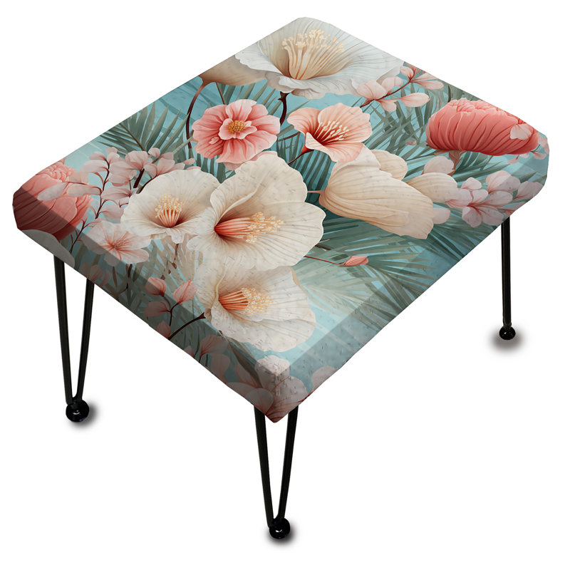 Seashell Serenity Ii - motif tropical - repose-pieds rectangulaire bord de mer
