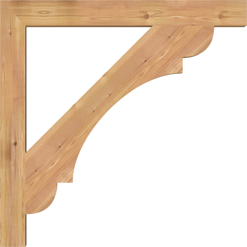 Olympic Block Bracket, 3 1/2"W Western Red Cedar (Smooth), 34"H  x 34"D