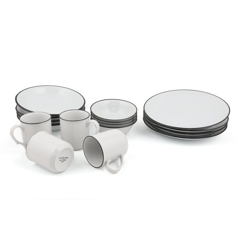Jaden Piece Porcelain China Dinnerware Set - Service for 4