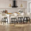 Tabouret de bar pivotant rembourré avec structure en bois massif et dossier incurvé, lot de 4-525899028