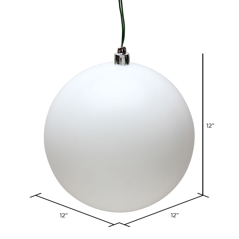 Holiday Décor Ball Ornament, White, 12"