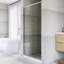 Porte de douche pivotante en aluminium avec système de fermeture magnétique 32-36 "x H 72" avec finition magnétique-118307289