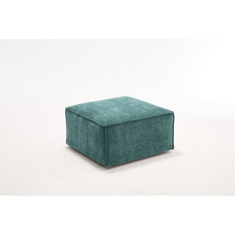 Makassar Upholstered Ottoman Moveable Footrest, Green