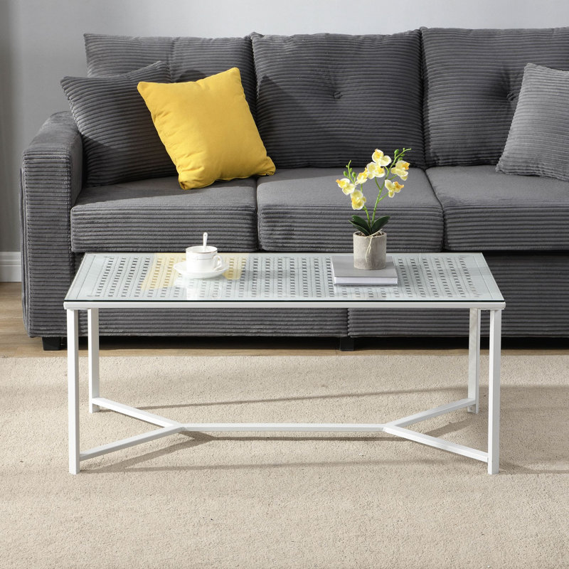100cm Glass Top Console Table, White
