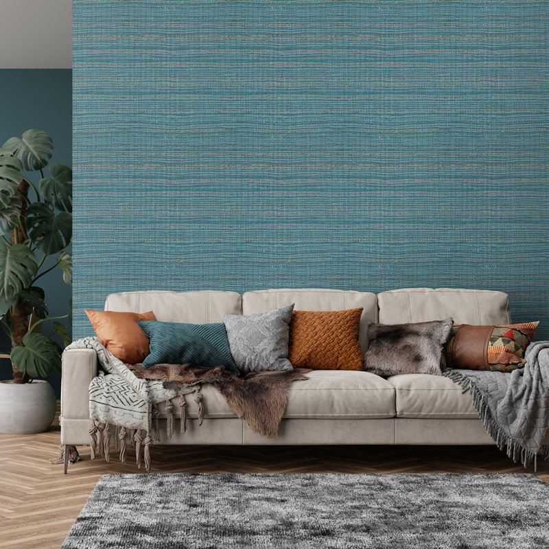 Pepper Fondo Wild Grass Effect Wallpaper Roll, Teal