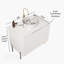 Meuble-lavabo de salle de bain 30 po avec lavabo, meuble de rangement autoportant avec 2 portes, lavabo rond blanc en céramique avec motif de pierre et comptoir blanc Carrara, sans robinet, couleur blanche-377096105