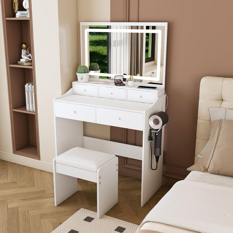 Makeup Vanity (White), White