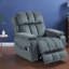 Fauteuils inclinables confort avec massage chauffant chenille bleu-vert multifonctionnel