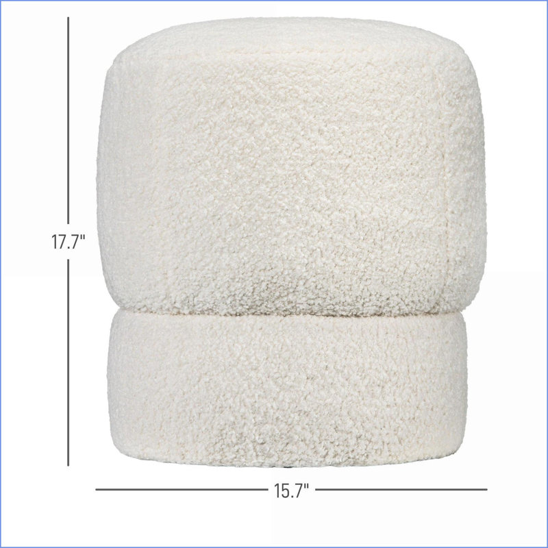 Repose-pieds de style moderne avec repose-pieds en molleton pour salon | Crème / blanc | Polyester